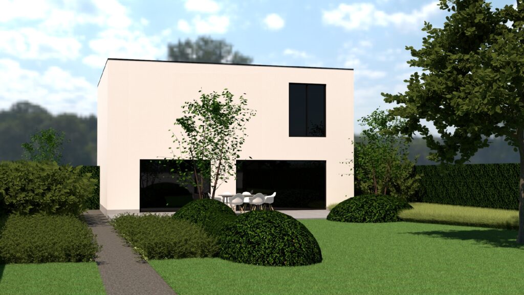 3D van moderne tuin